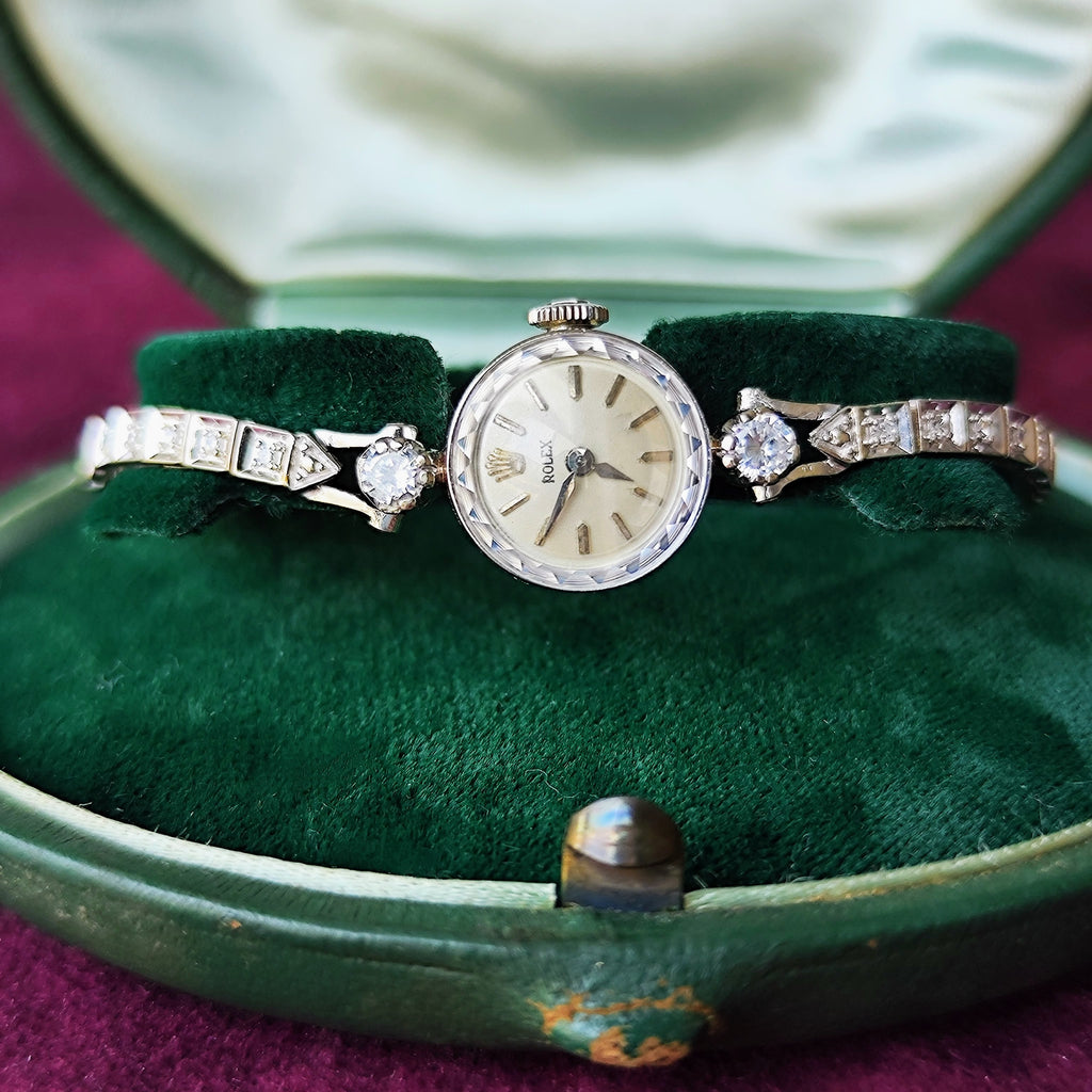 【OH済み】ROLEX ロレックス ダイヤモンド 14金無垢 ジュエリーウォッチ 手巻き