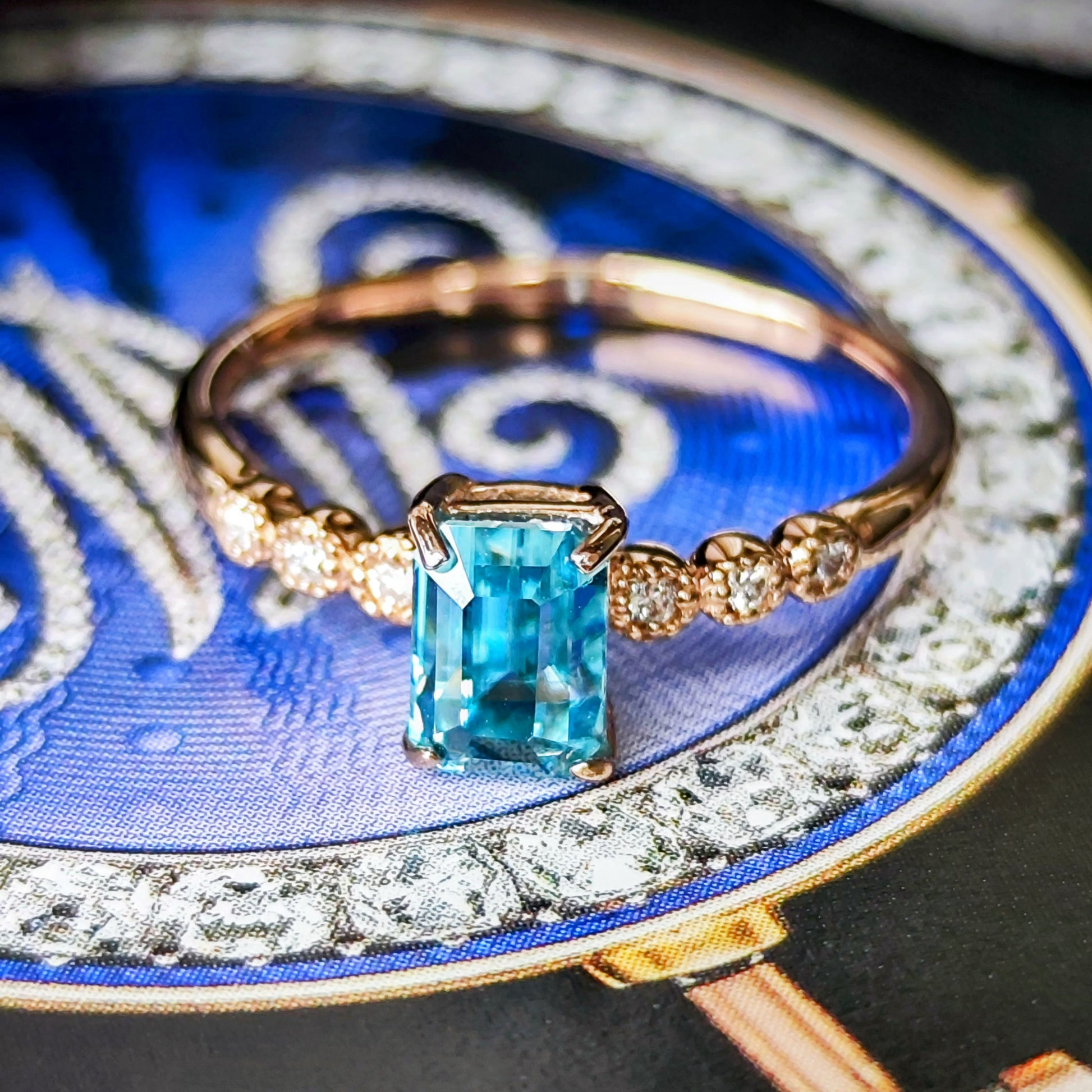 天然ジルコン 1.26ct 天然ダイヤモンド リング