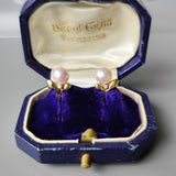 MIKIMOTO ミキモト あこや真珠 天然ダイヤモンド イヤリング