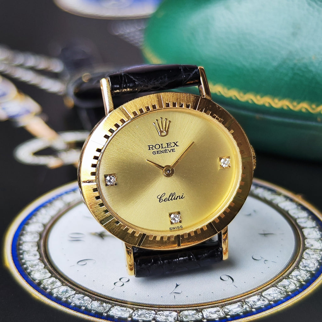 【OH済み】ROLEX ロレックス CELLINI チェリーニ 18金無垢 ダイヤモンド 手巻き腕時計