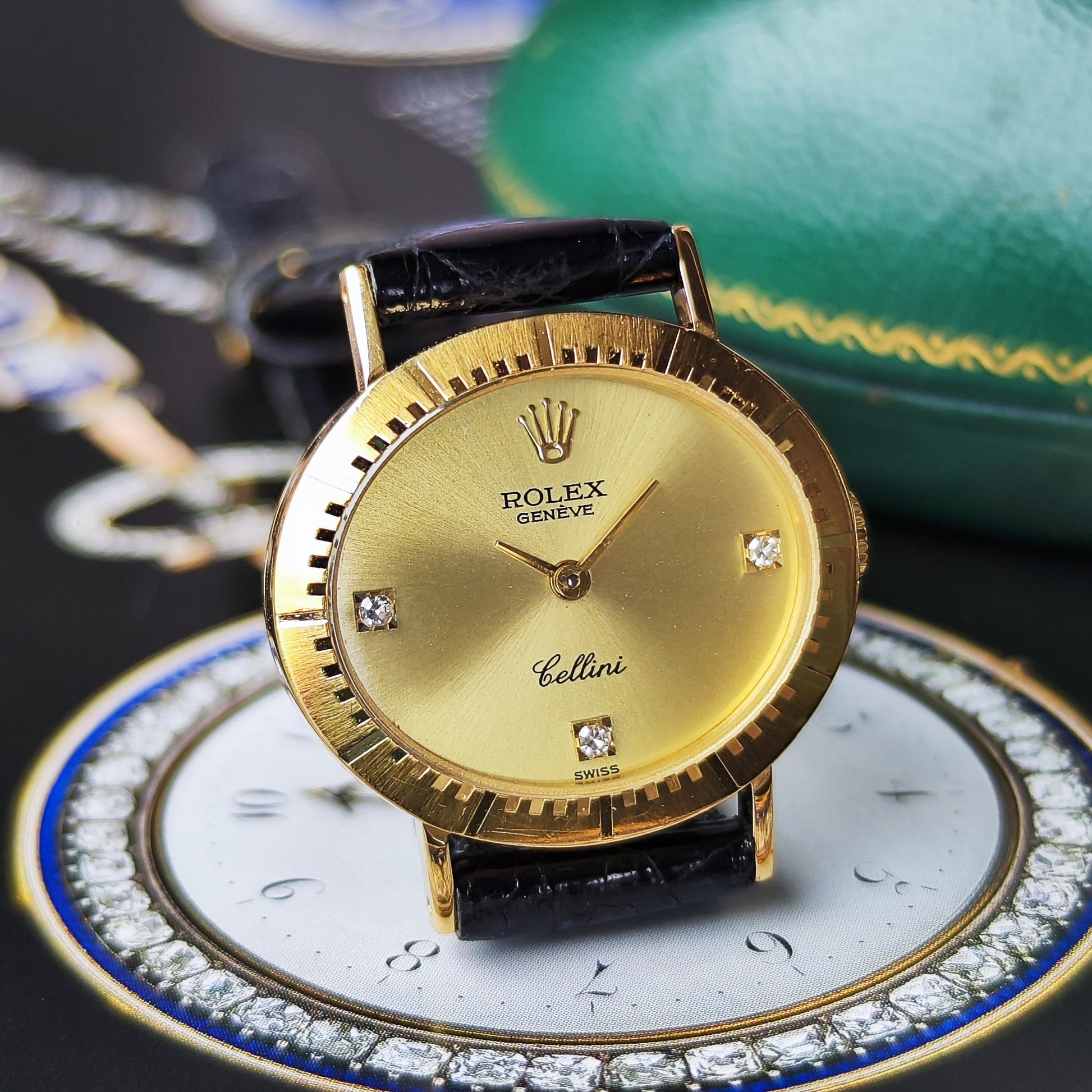【OH済み】ROLEX ロレックス CELLINI チェリーニ 18金無垢 ダイヤモンド 手巻き腕時計