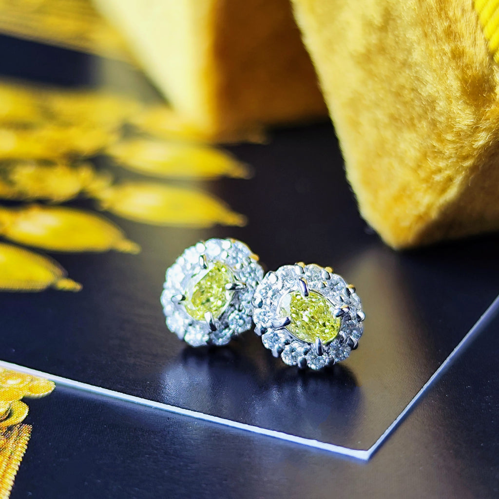 【イエローダイヤ】FANCY INTENSE YELLOW SI2 プラチナピアス
