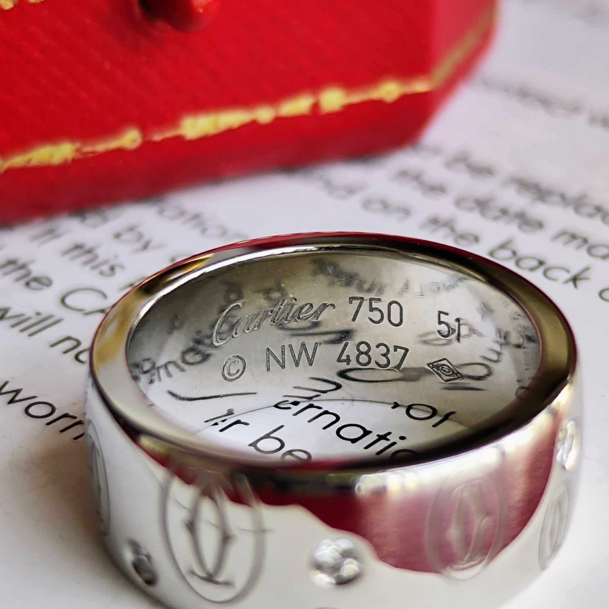 【Cartier 廃盤 レア】Cartier カルティエ ハッピーバースデー ダイヤモンドリング K18WG 51