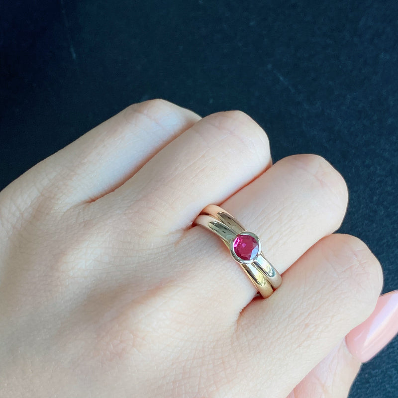 【Vintage Cartier 】カルティエ トリニティリング ルビー 18金