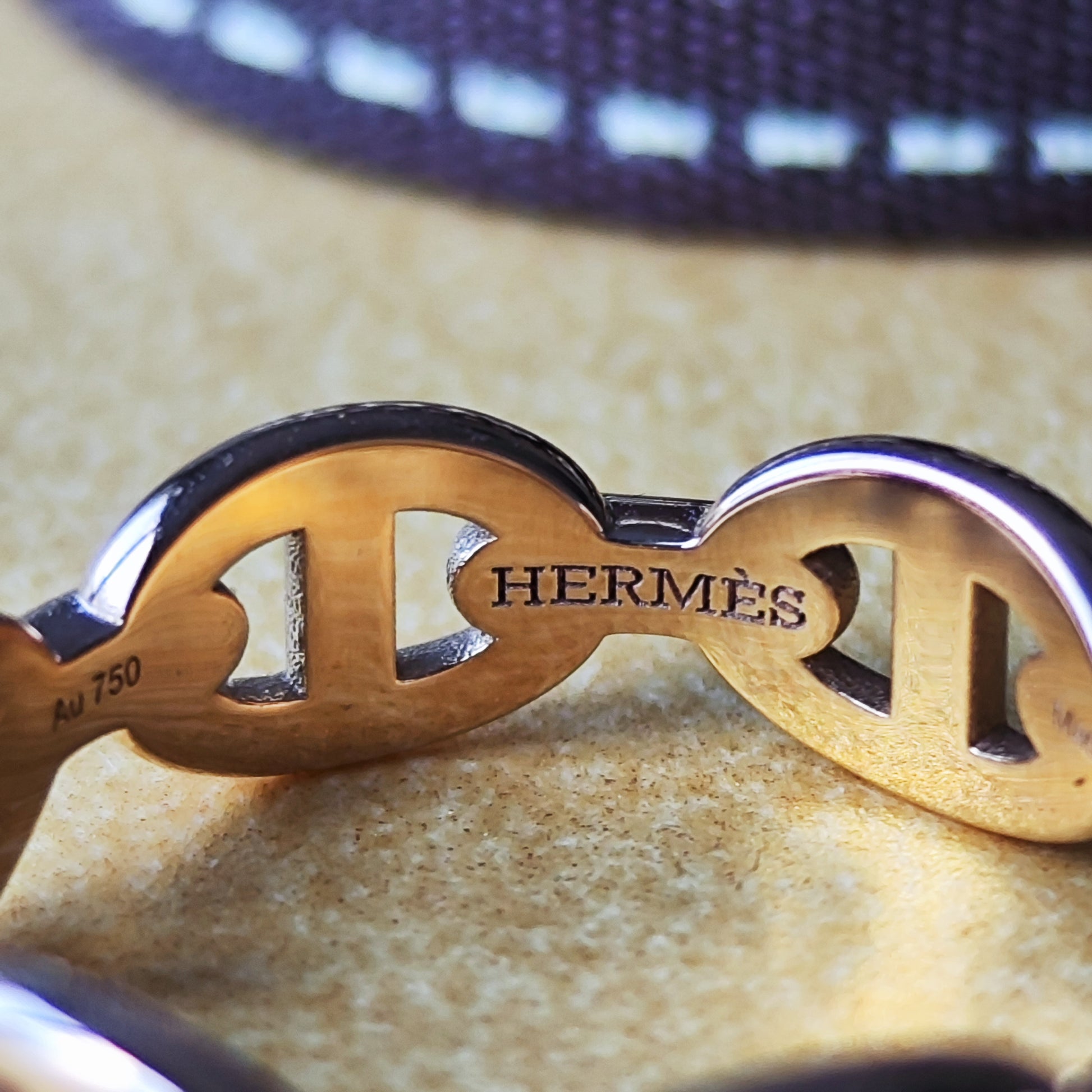 HERMES エルメス シェーヌダンクル アンシェネ 18金PG 52