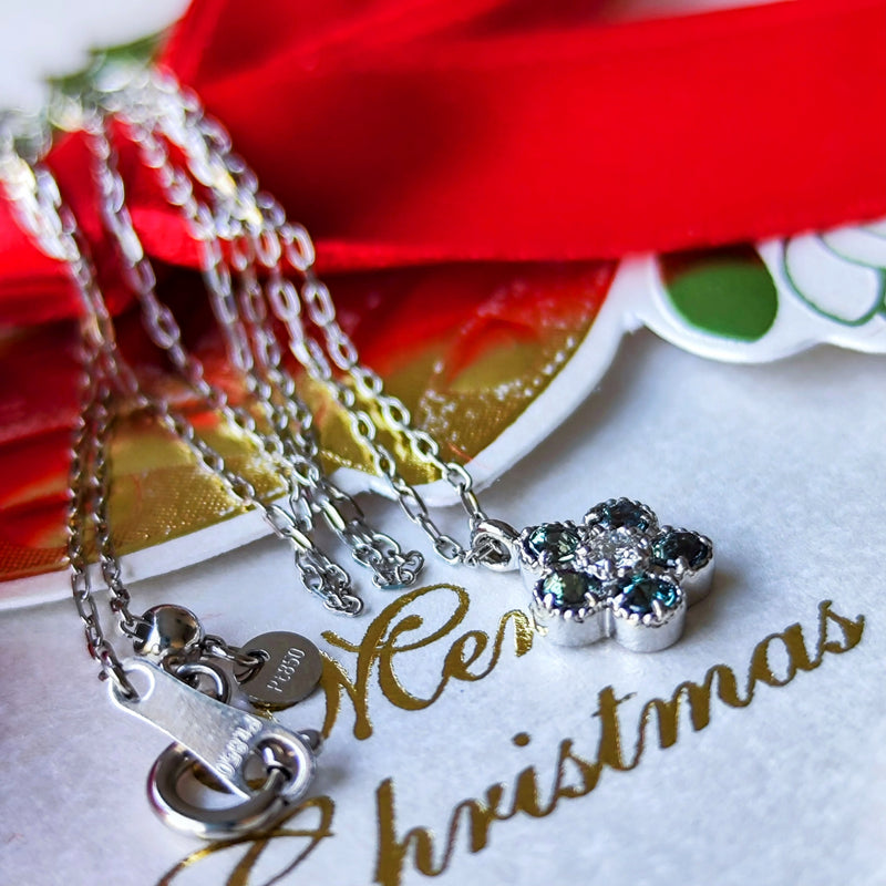 天然アレキサンドライト 天然ダイヤモンド ネックレス