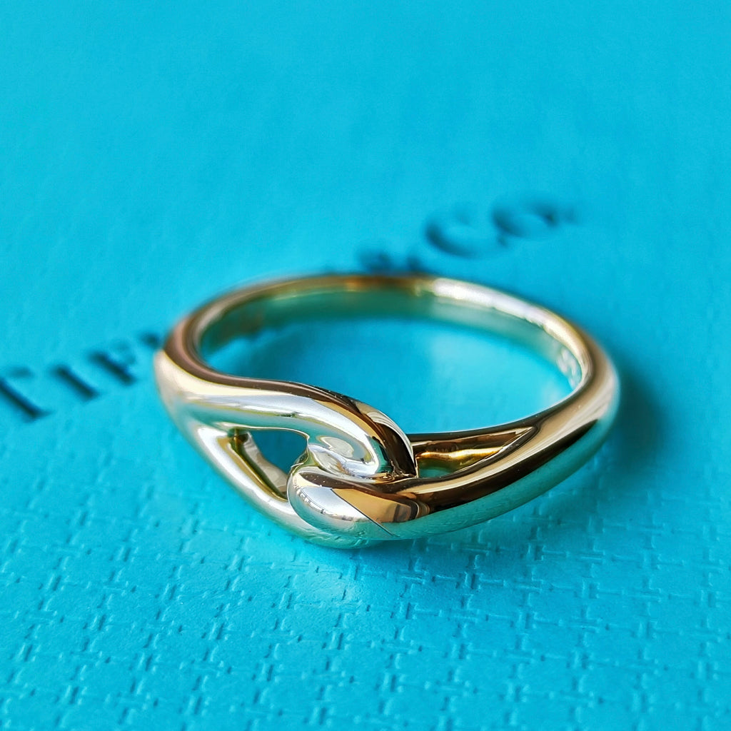 【オールドティファニー】TIFFANY&Co
ティファニー ノットリング ダブルループ 18金YG