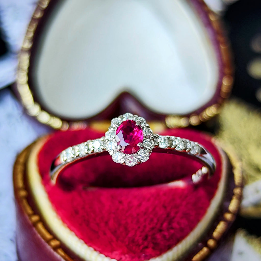 天然ルビー 天然ダイヤモンド プラチナリング