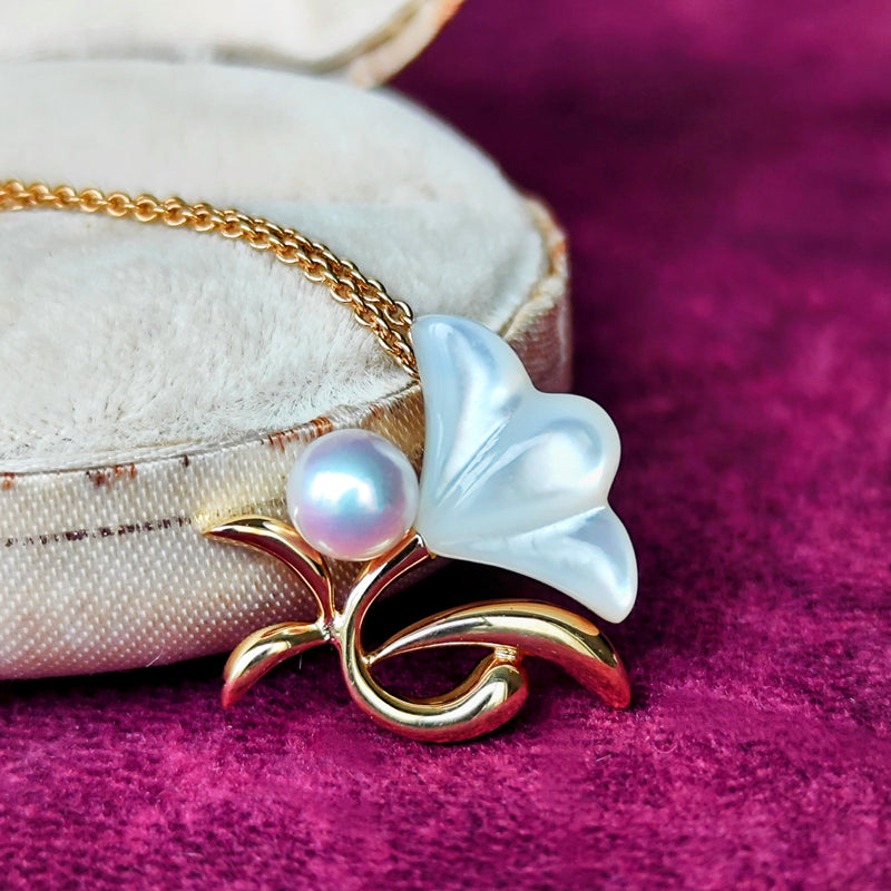 MIKIMOTO ミキモト あこや真珠 マザーオブパール ネックレス
