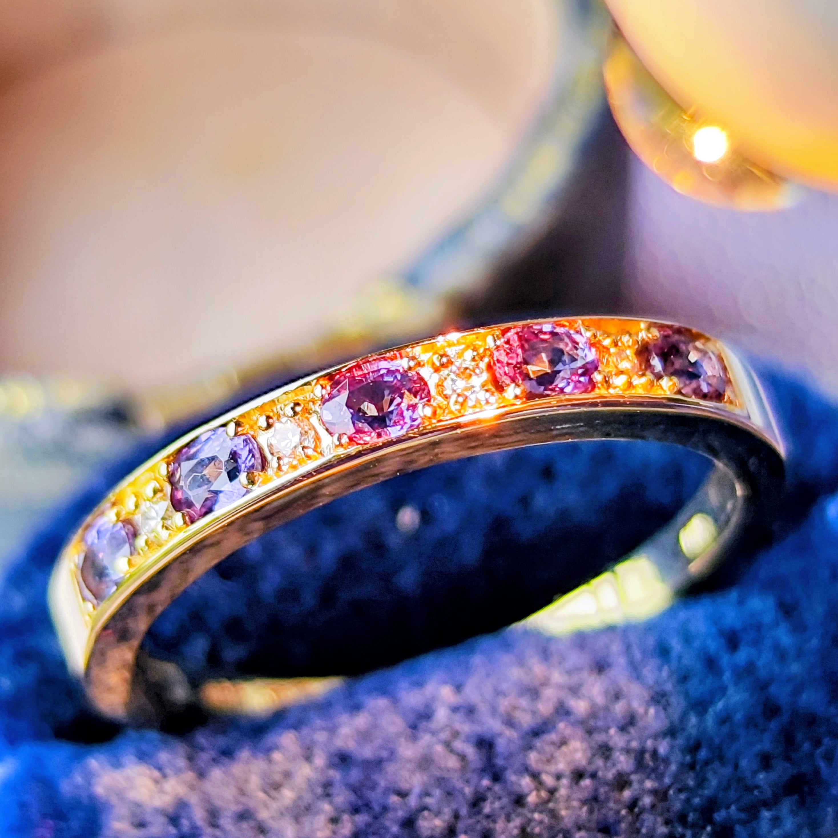 ベキリーブルー】天然ガーネット 天然ダイヤモンド 0.40ct リング