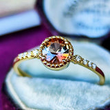 天然アンダリュサイト 天然ダイヤモンド リング