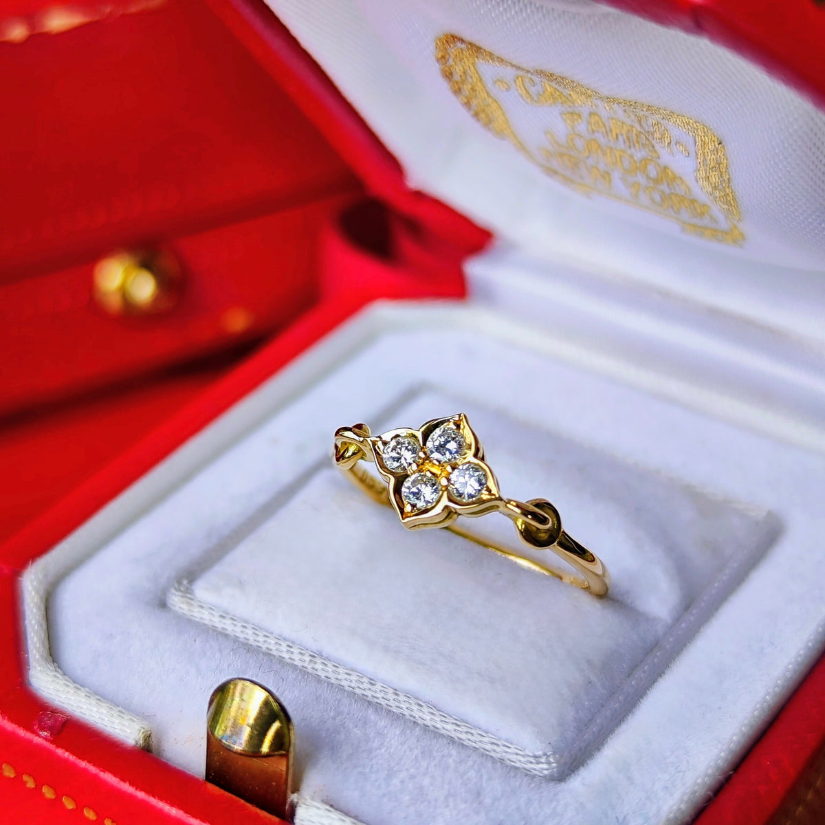 【廃盤Cartier】カルティエ ヒンドゥ ダイヤモンド 18金YG 7号