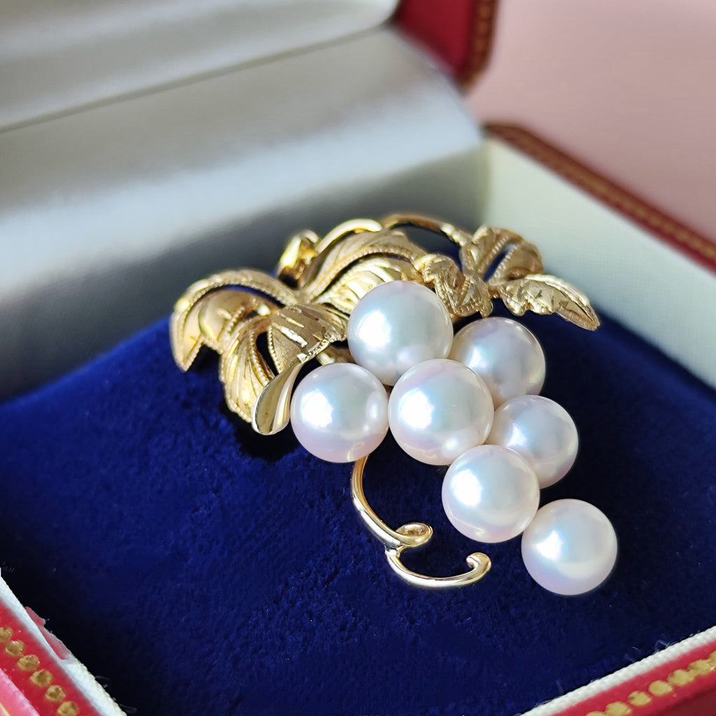 MIKIMOTO ミキモト あこや真珠 葡萄のモチーフ ペンダントトップ ヴィンテージ