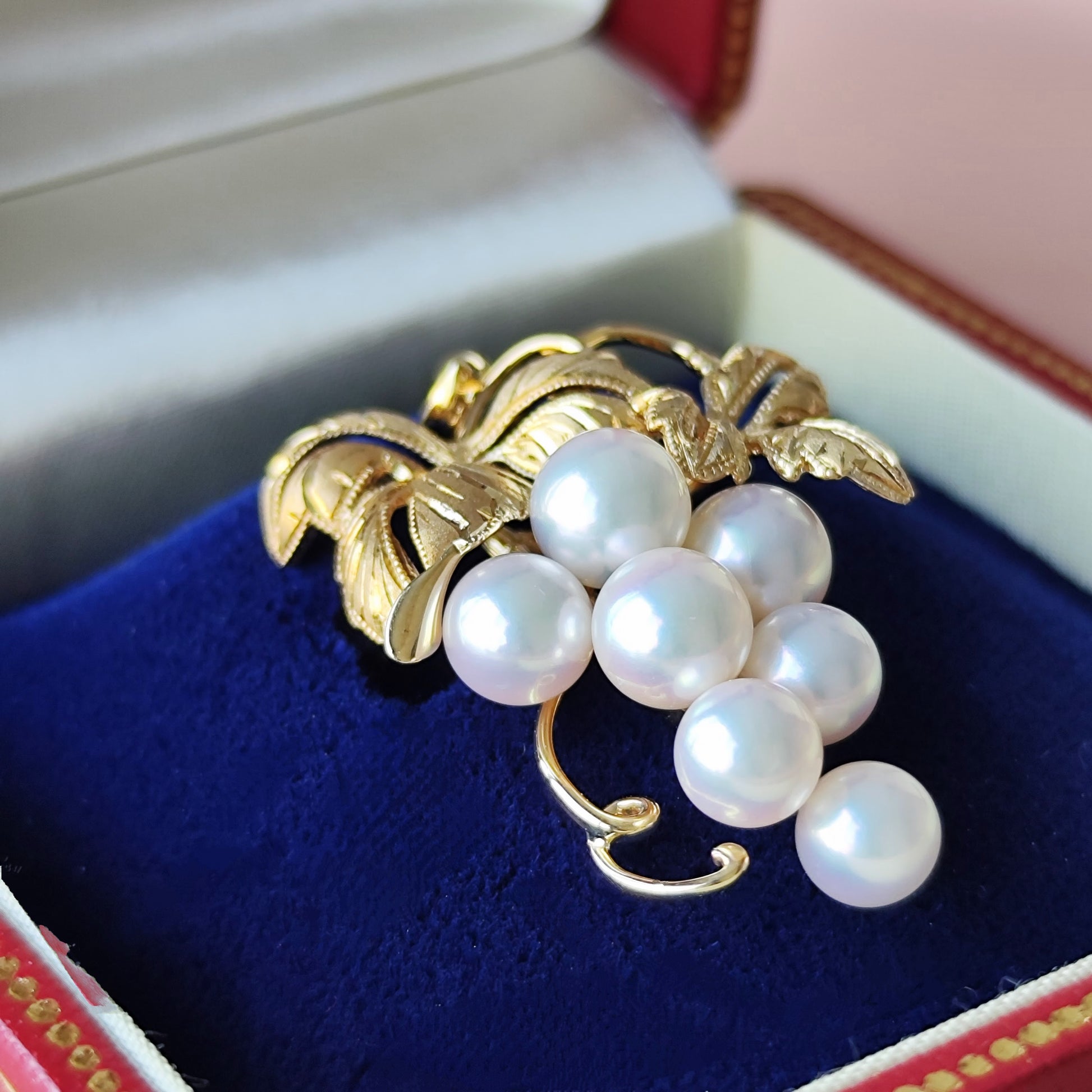 MIKIMOTO ミキモト あこや真珠 葡萄のモチーフ ペンダントトップ ヴィンテージ