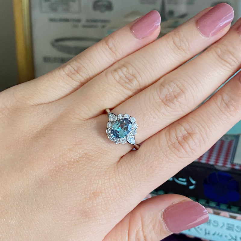 【大粒 1.346ct】天然アレキサンドライト 天然ダイヤモンド リング