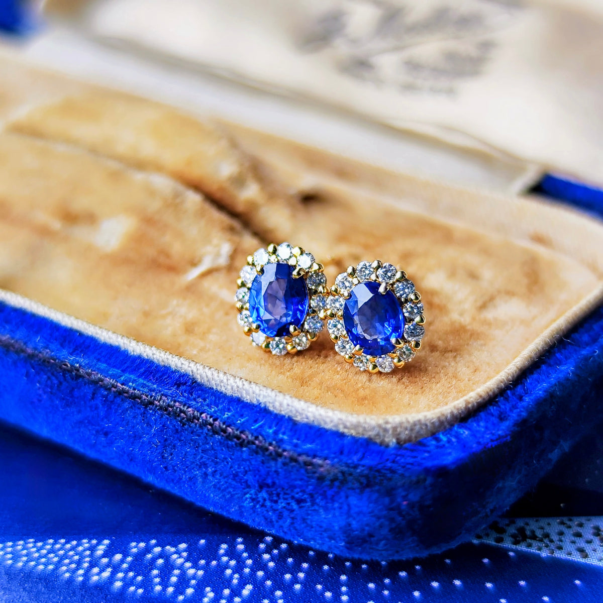 天然サファイア 天然ダイヤモンド 18金ピアス