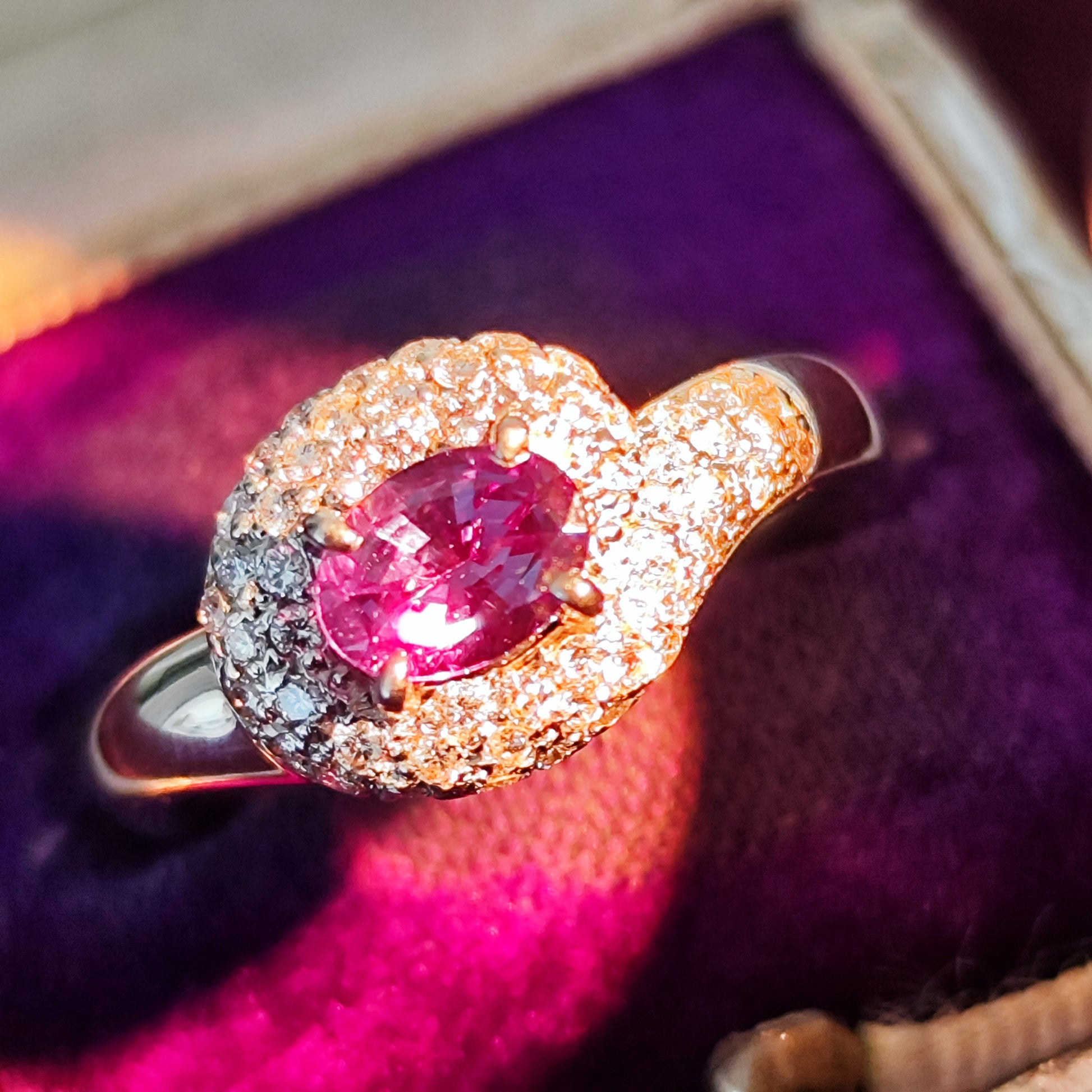 【大粒 0.60ct】天然アレキサンドライト 天然ダイヤモンド リング