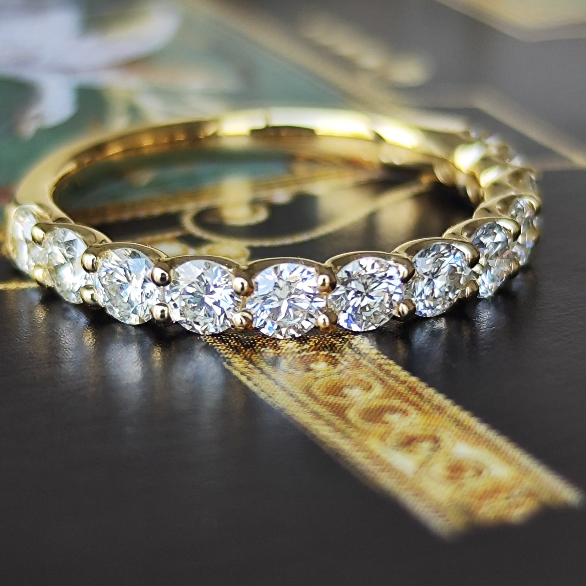 【全石ハート&キューピッド】天然ダイヤモンド 15石 ハーフエタニティリング 18金