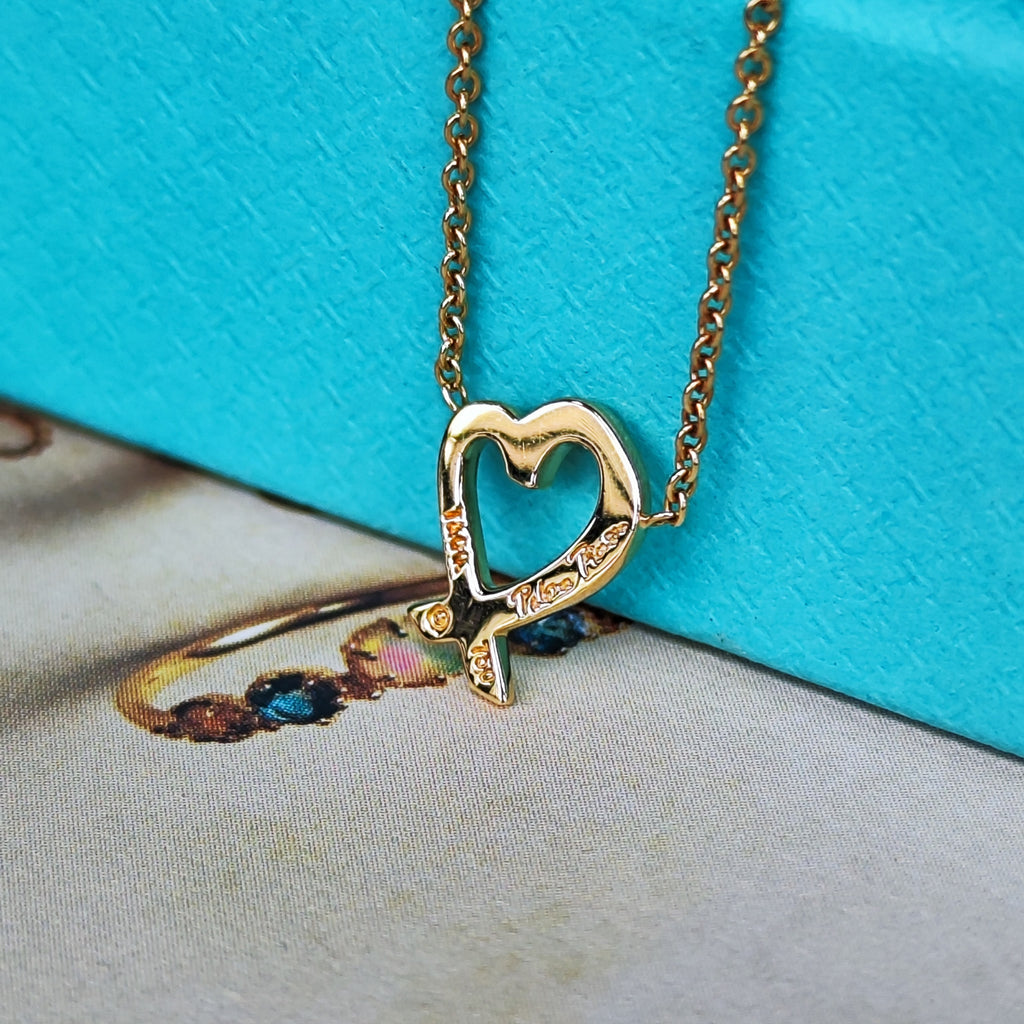 TIFFANY&Co ティファニー ラビングハート ネックレス 18金YG