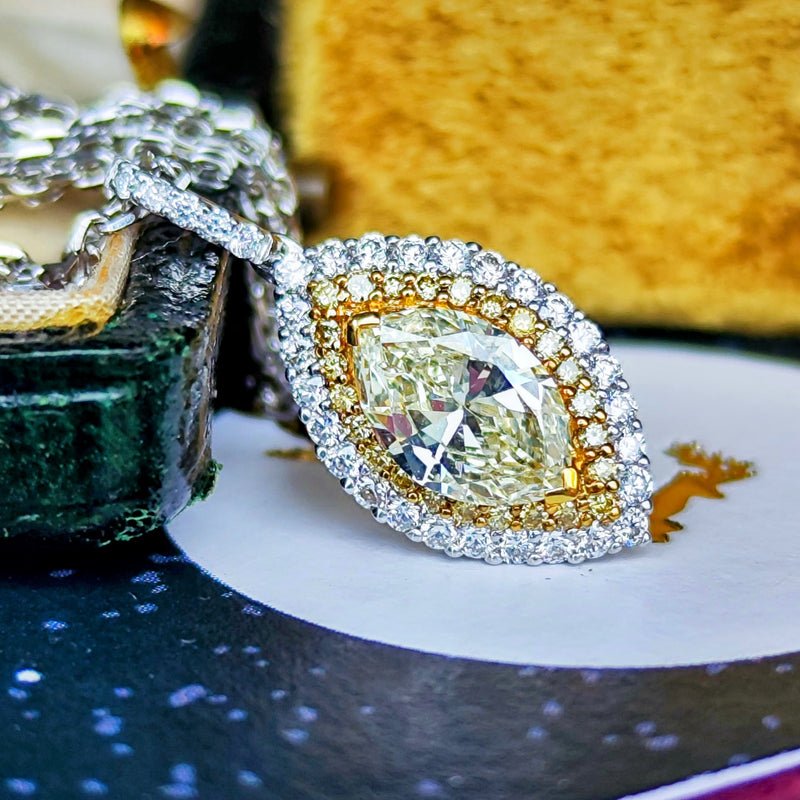 【イエローダイヤ】天然ダイヤモンド ネックレス 18金