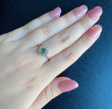 【イギリスアンティーク】天然エメラルド 天然ダイヤモンド