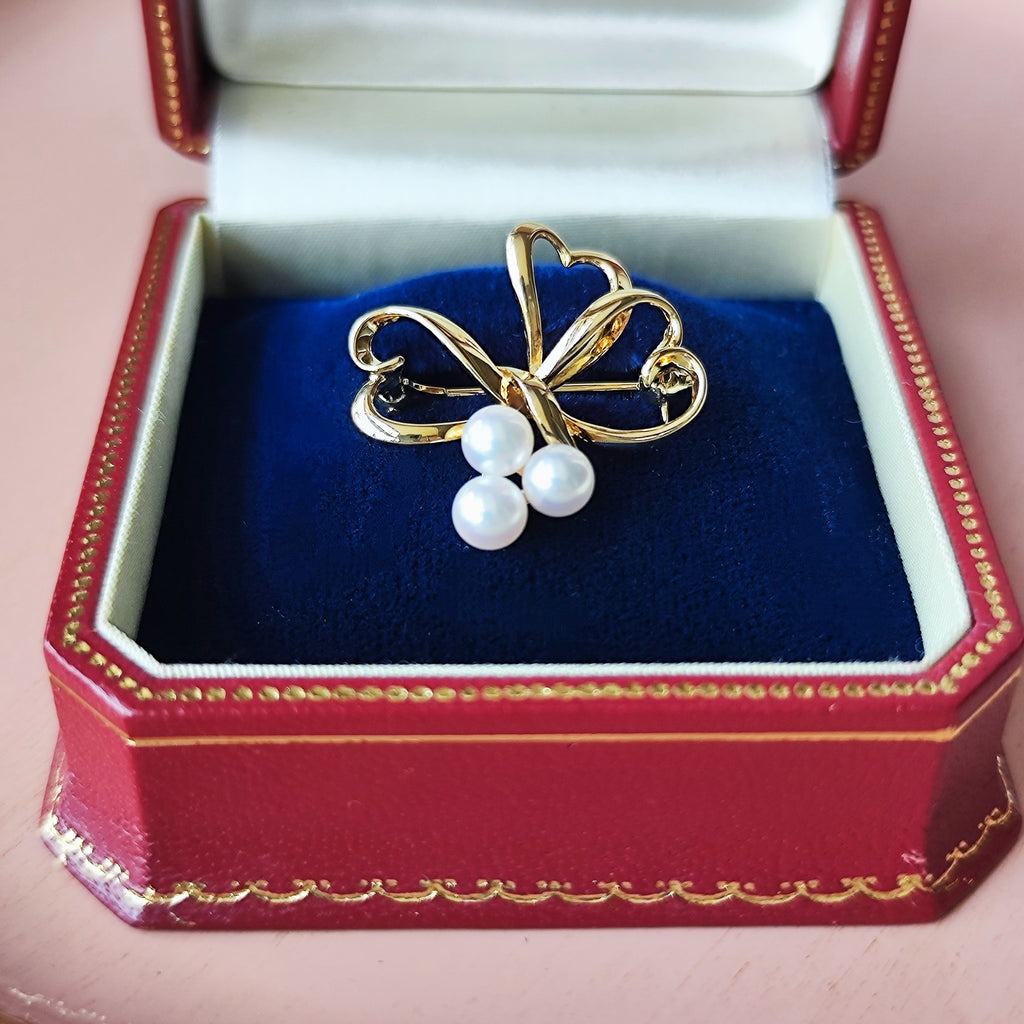 MIKIMOTO ミキモト あこや真珠 ブローチ 18金