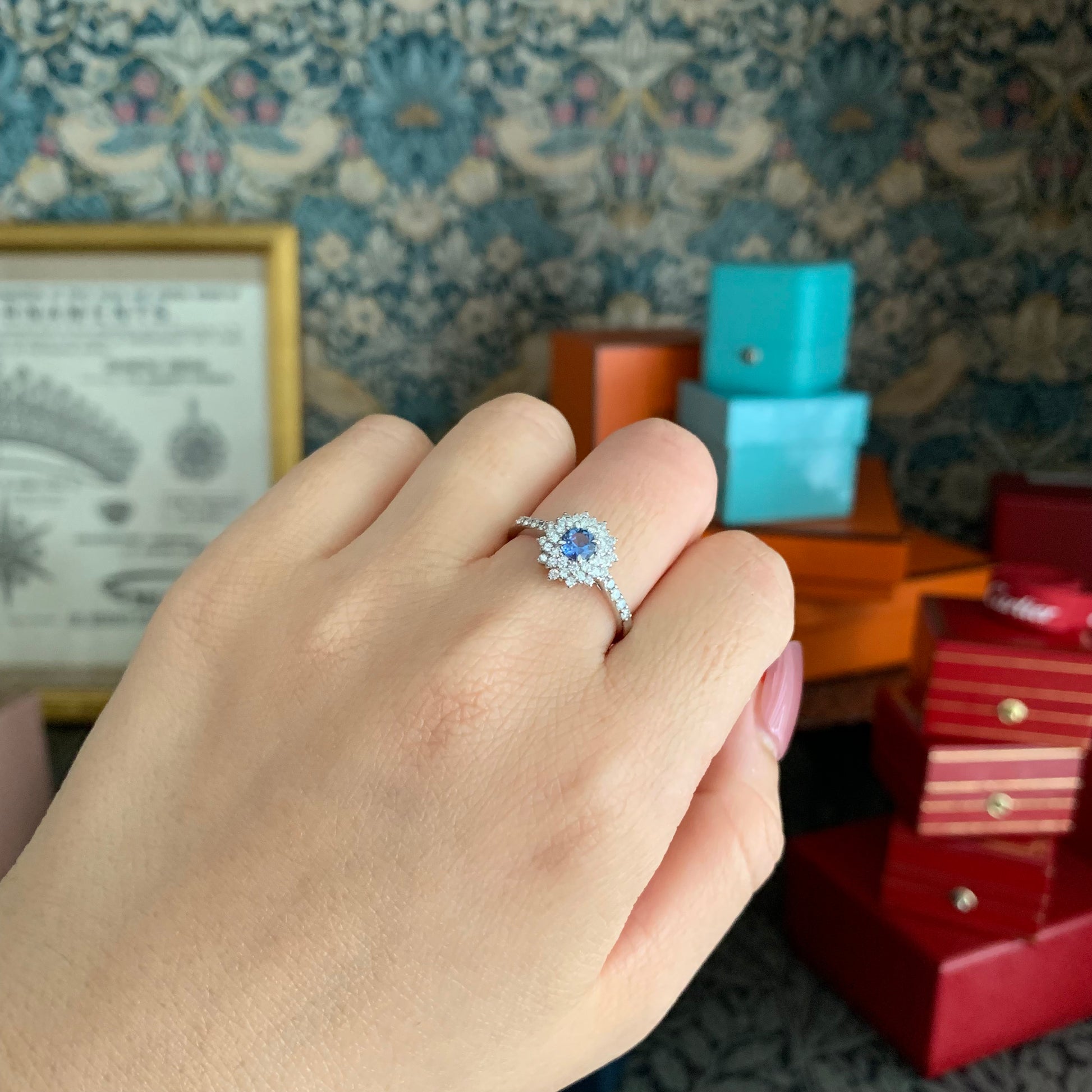 【幻のサファイア ヨーゴ渓谷】天然ブルーサファイア 0.27ct 天然ダイヤモンド リング 非加熱 GIA