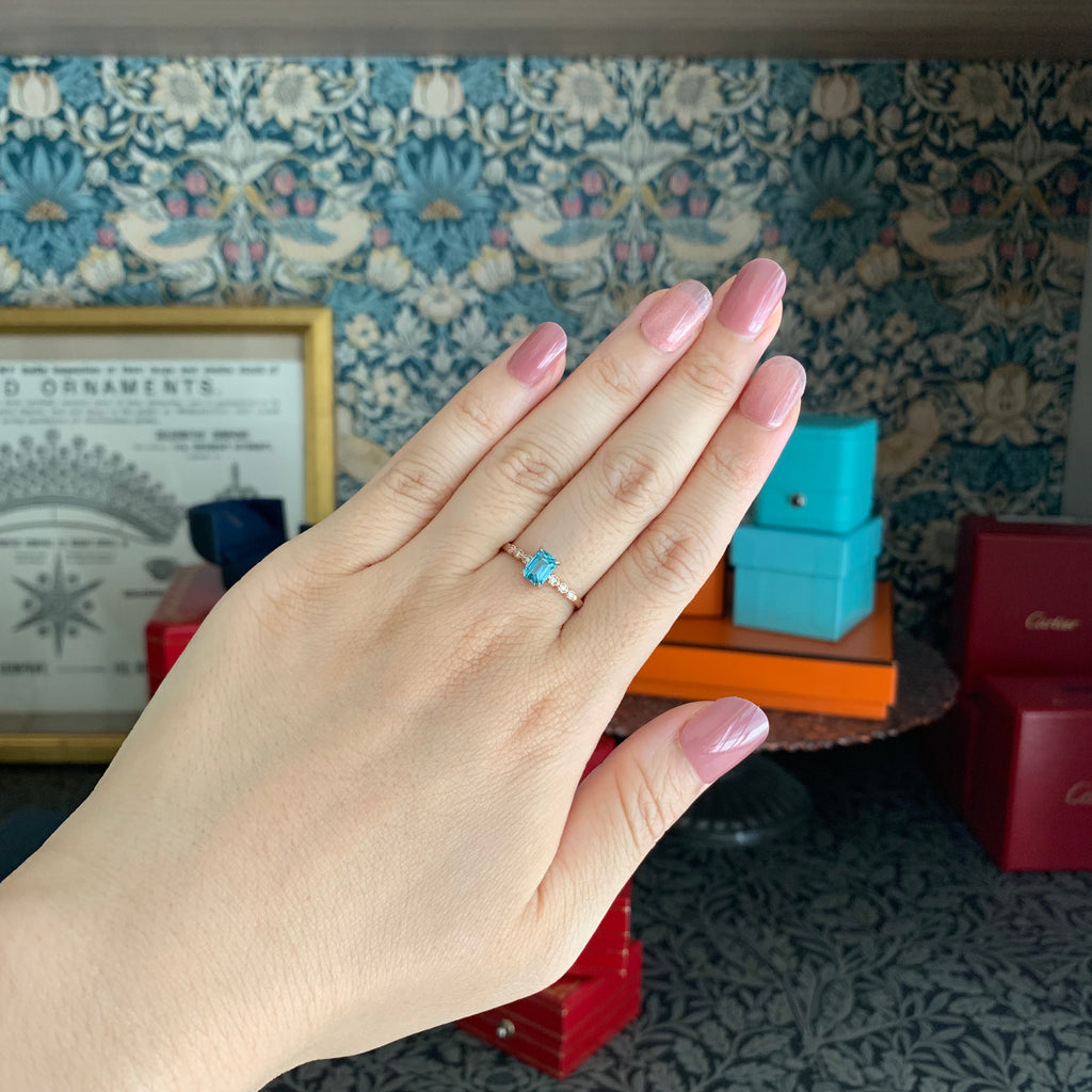 天然ジルコン 1.26ct 天然ダイヤモンド リング
