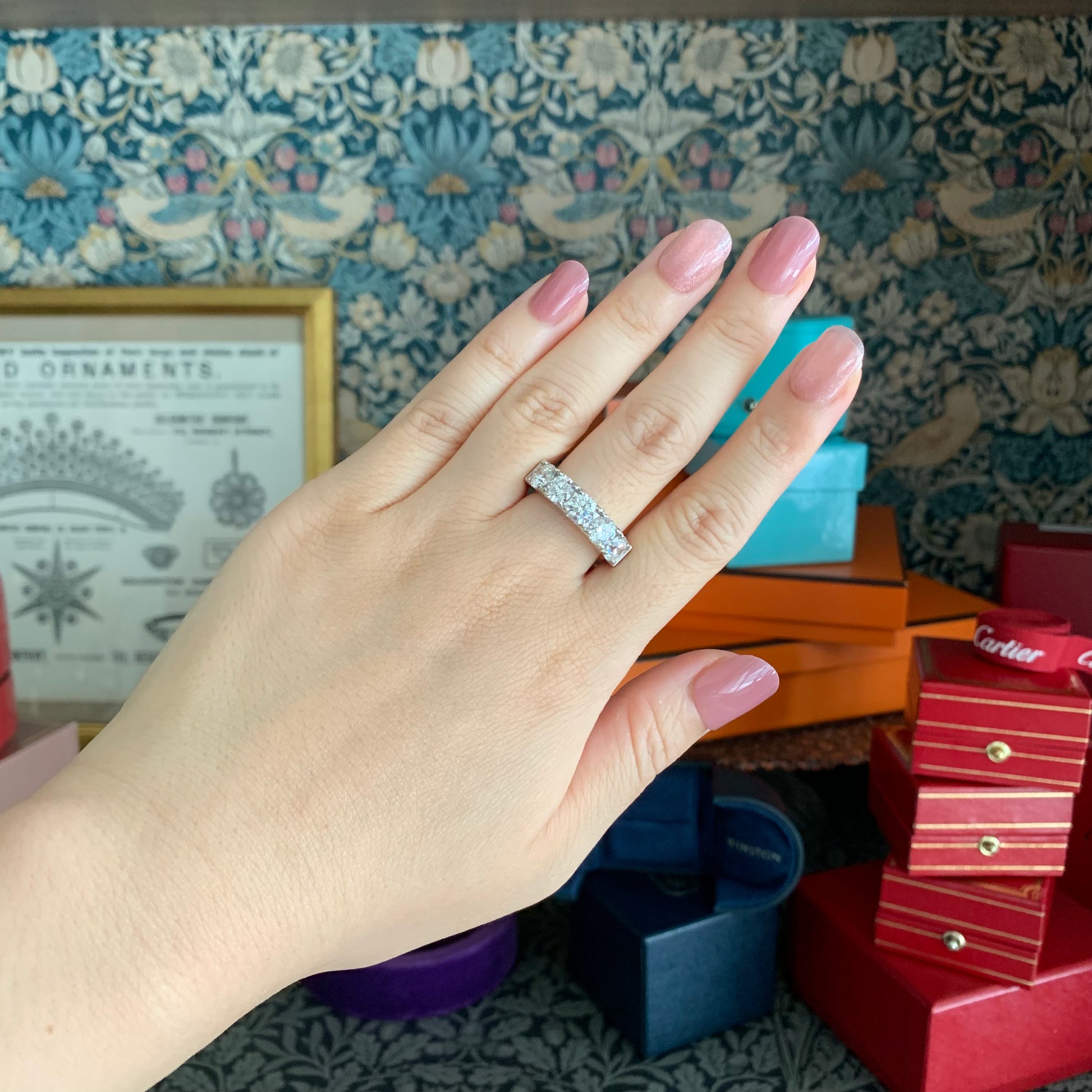 【特別なハフエタ】天然ダイヤモンド 2.65ct E-SI2-3E ハーフエタニティリング プラチナ