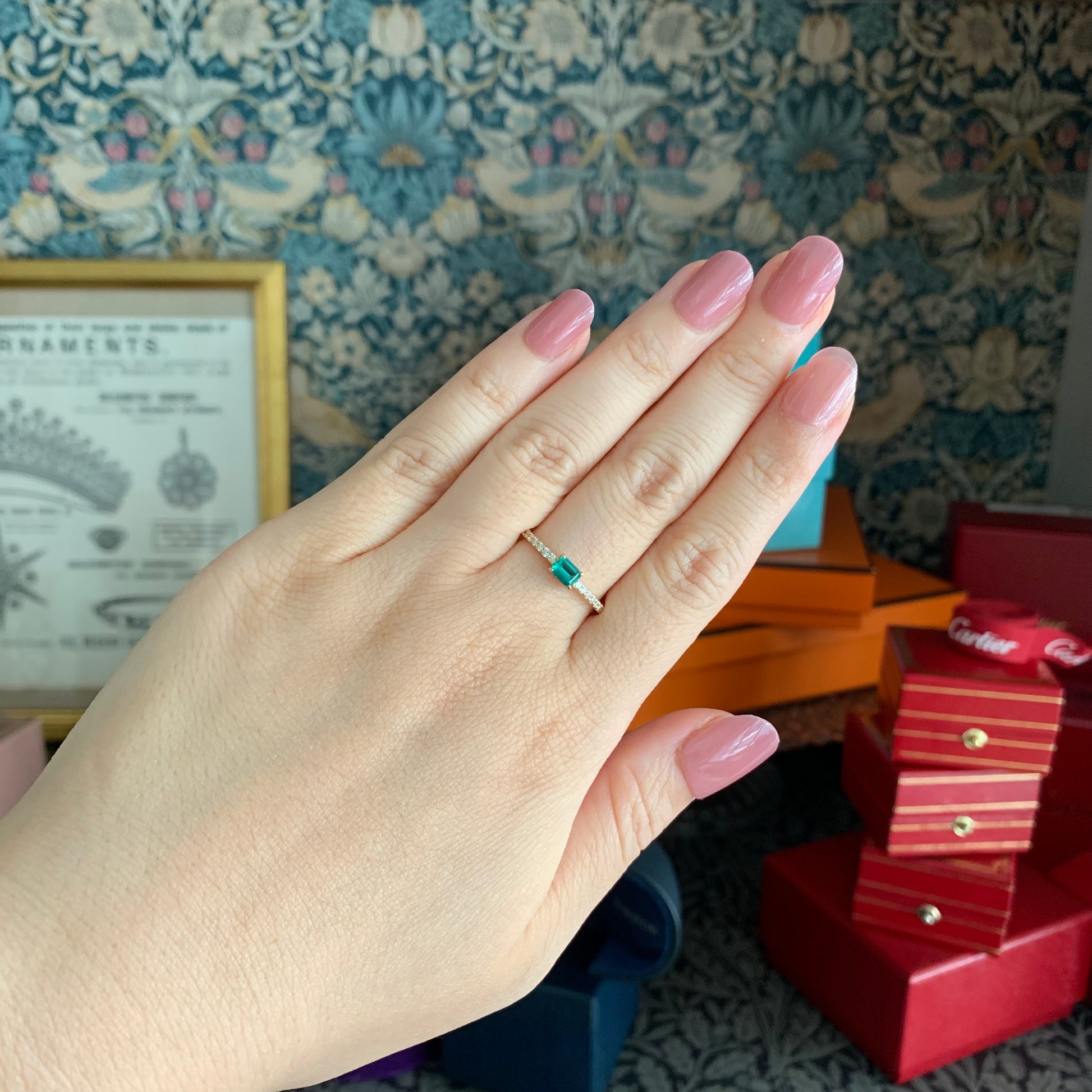 【コロンビア産】天然エメラルド 0.18ct 天然ダイヤモンド リング