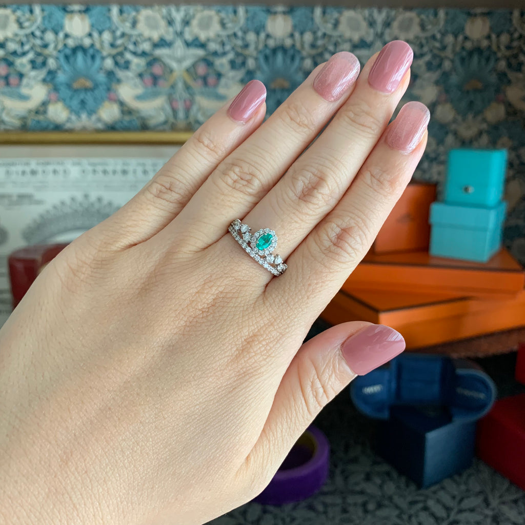 【トップカラー】天然パライバトルマリン 0.24ct 天然ダイヤモンド プラチナ