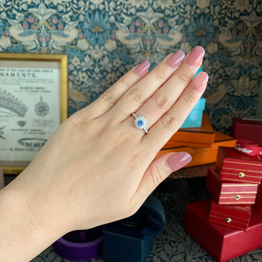 【幻のサファイア ヨーゴ渓谷】天然ブルーサファイア 0.27ct 天然ダイヤモンド リング 非加熱 GIA