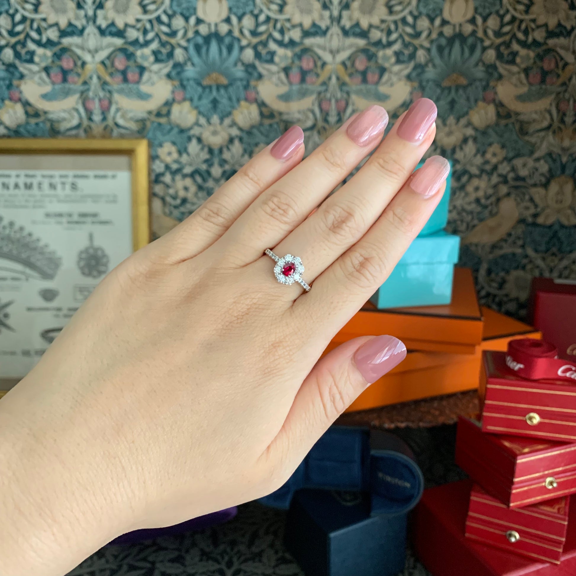 【ビルマ産ルビー】天然ルビー 0.310ct 天然ダイヤモンド リング