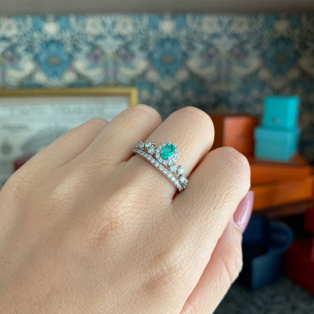 【トップカラー】天然パライバトルマリン 0.24ct 天然ダイヤモンド プラチナ