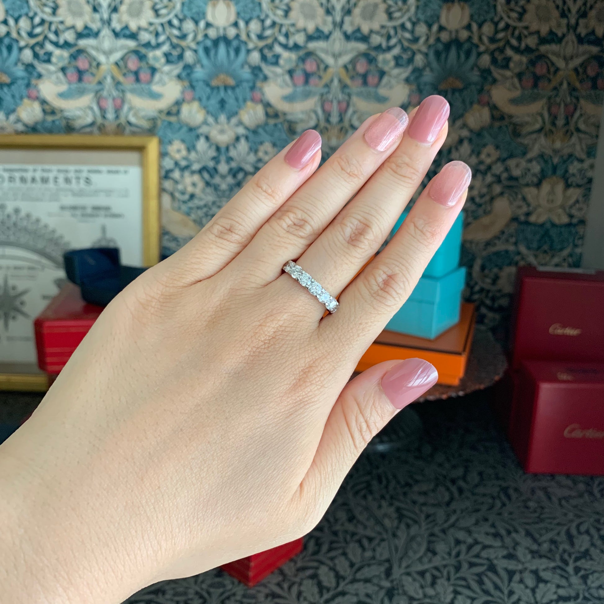 【2.10ct】天然ダイヤモンド ハーフエタニティリング