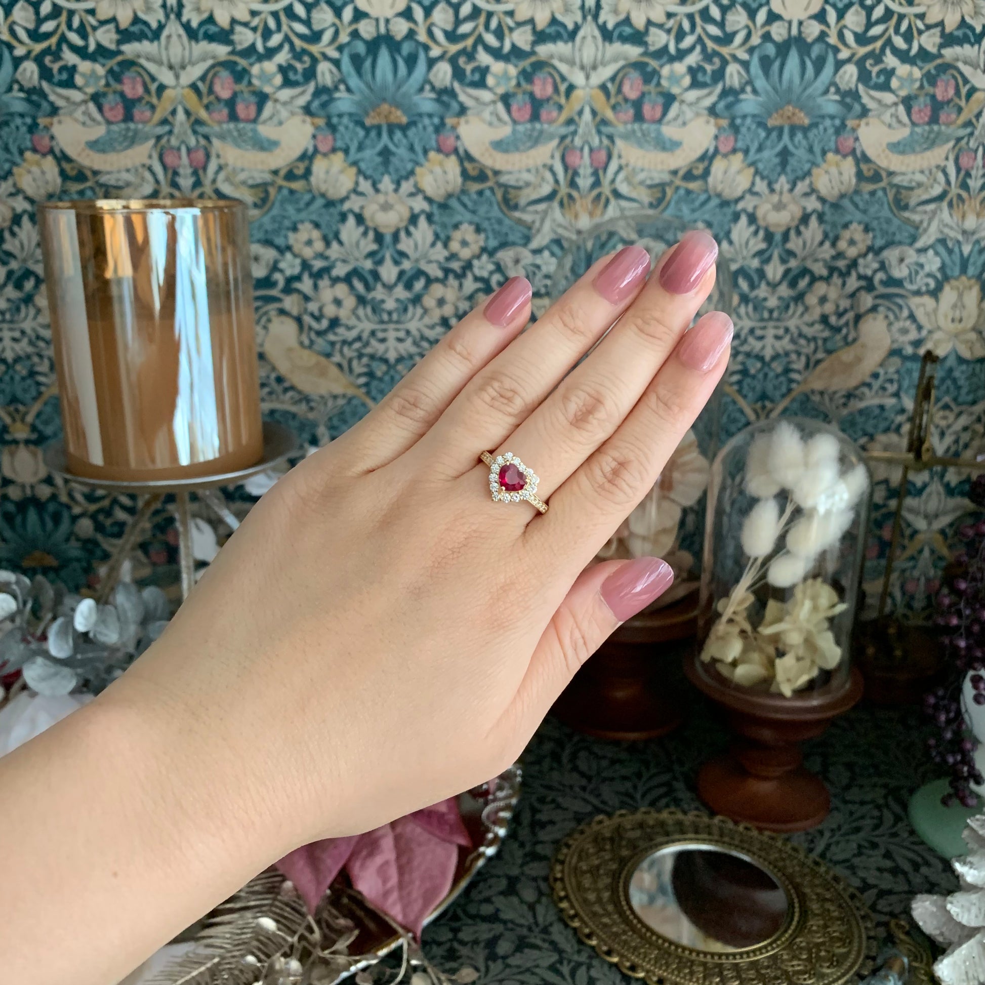 【ビルマ産ルビー】天然ルビー 1.09ct 天然ダイヤモンド リング