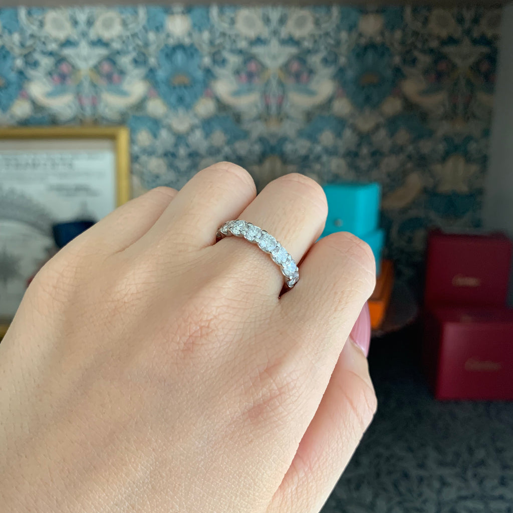 【2.10ct】天然ダイヤモンド ハーフエタニティリング