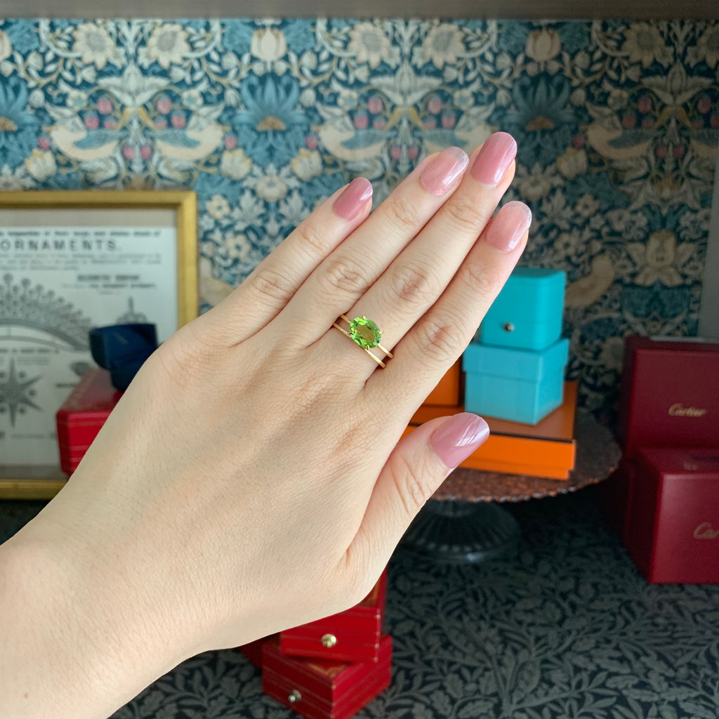 天然ペリドット 1.90ct 18金リング