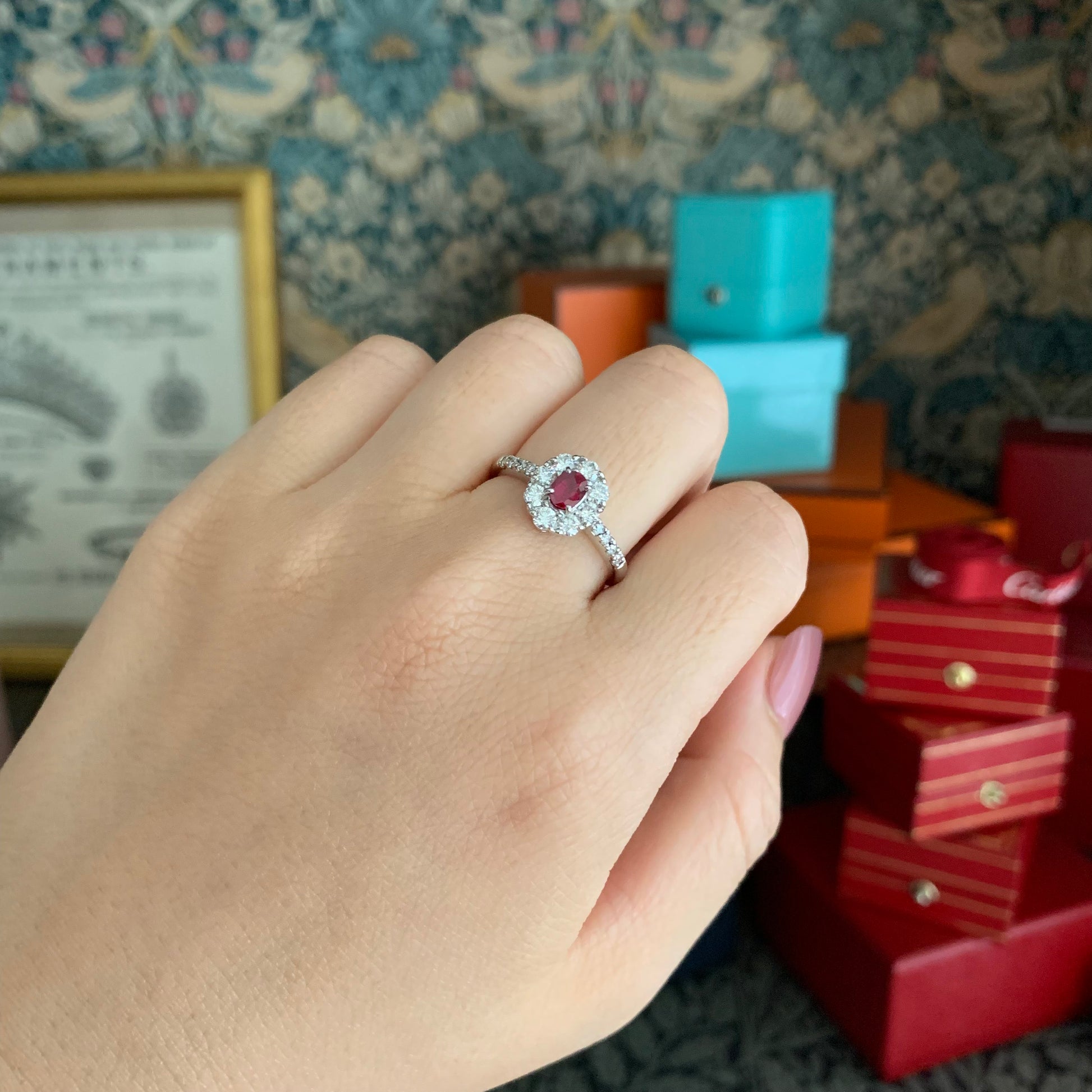 【ビルマ産ルビー】天然ルビー 0.310ct 天然ダイヤモンド リング