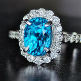天然ジルコン 4.34CT 天然ダイヤモンド 新品リング