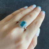 天然ジルコン 4.34CT 天然ダイヤモンド 新品リング