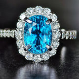 天然ジルコン 4.34CT 天然ダイヤモンド 新品リング