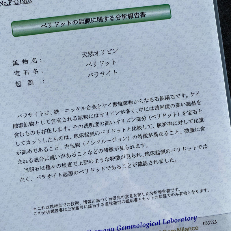 【隕石 宇宙からの宝石】天然パラサイトペリドット 天然ローズカットダイヤモンド 新品リング