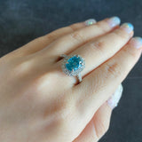 天然ジルコン 4.34CT 天然ダイヤモンド 新品リング