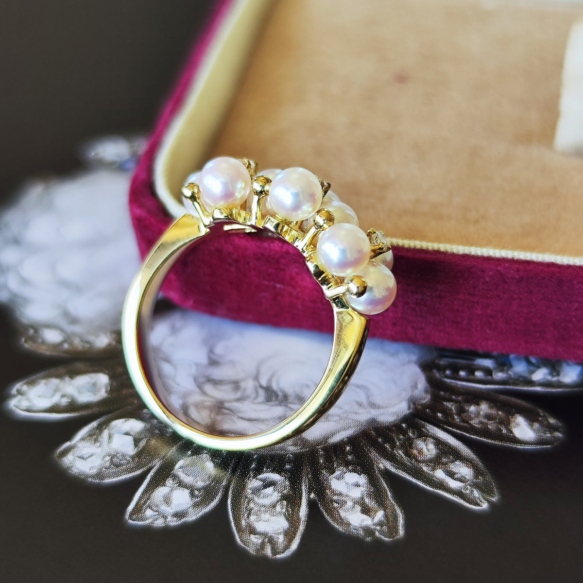 MIKIMOTO ミキモト あこや真珠 18金リング