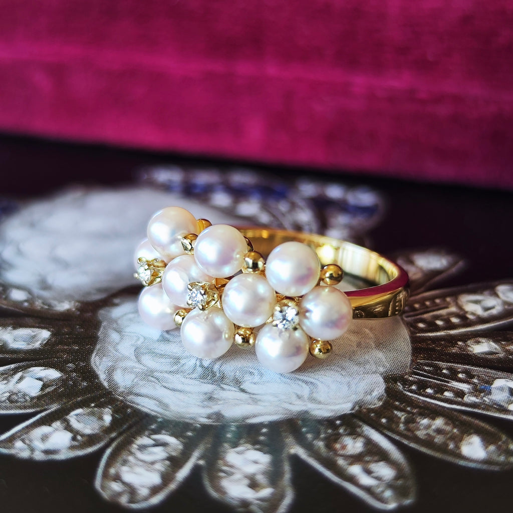 MIKIMOTO ミキモト あこや真珠 18金リング