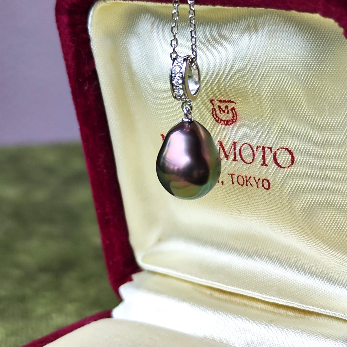 MIKIMOTO ミキモト 黒蝶真珠 18金WG ネックレス