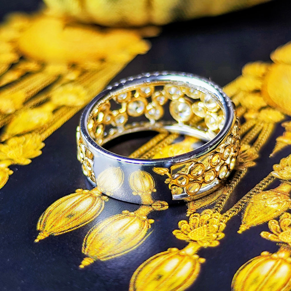 天然ダイヤモンド ベゼルセッティング 18金リング