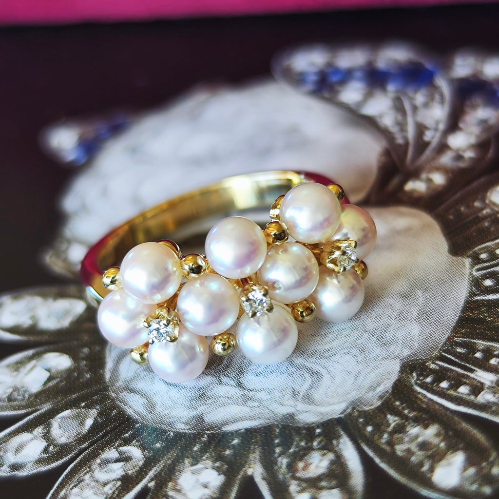MIKIMOTO ミキモト あこや真珠 18金リング
