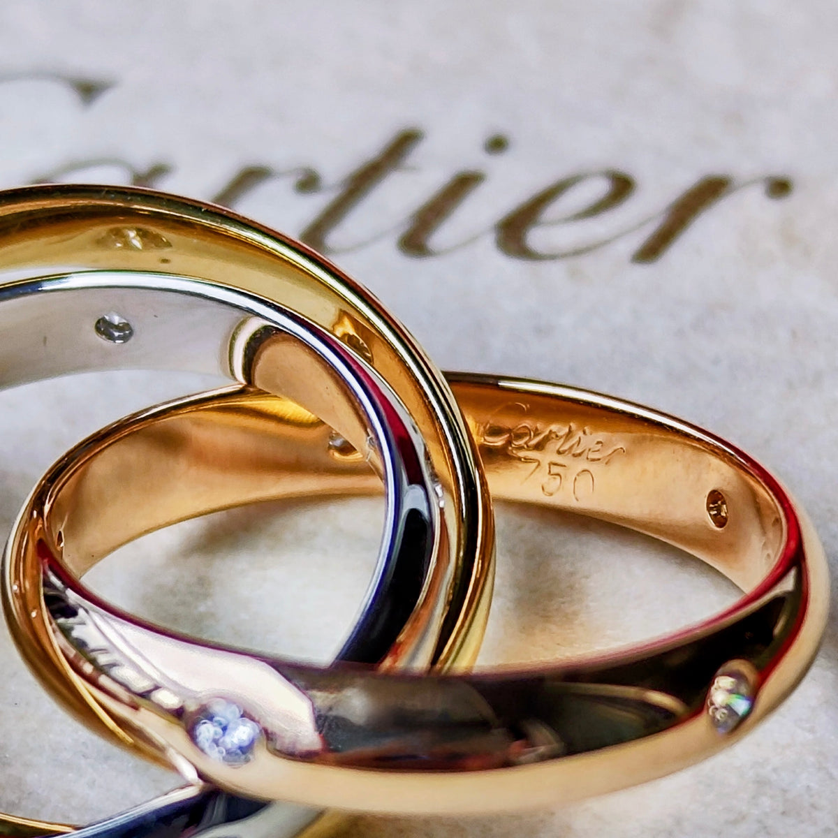 Cartier カルティエ トリニティスター ダイヤモンド リング 50 18金